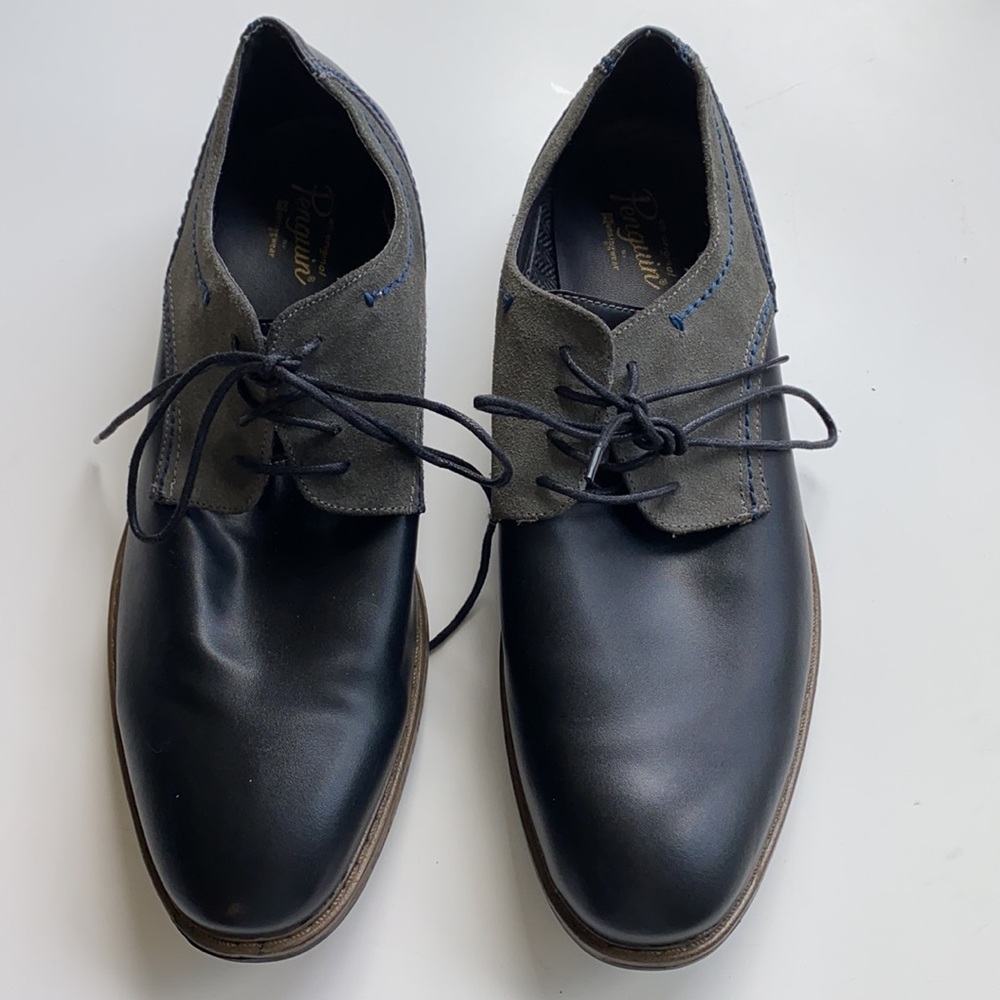 Penguin men’s navy lace up dress shoes - Picture 2 of 7